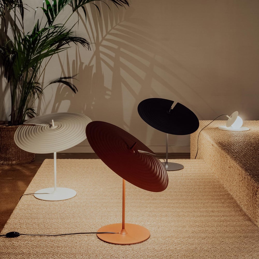 Symphony Modern Adjustable Table Lamp with Rotating Glass Shade and Magnet System