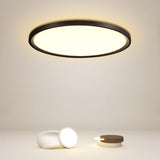 Modern Black Round LED Flush Mount Ceiling Light for Minimalist Kitchen and Dining Room Decor