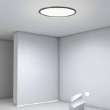 Modern Round LED Flush Mount Ceiling Light with Dimmable Aluminum Frame for Living Room and Bedroom