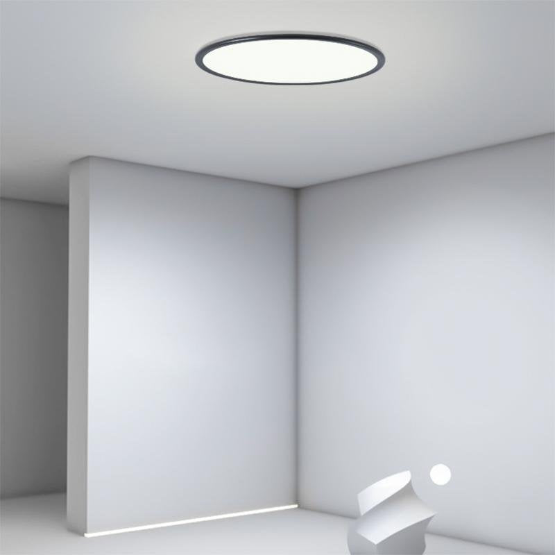 Modern Round LED Flush Mount Ceiling Light with Dimmable Aluminum Frame for Living Room and Bedroom
