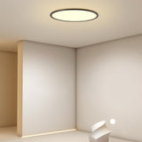 Modern Round LED Flush Mount Ceiling Light with Dimmable Aluminum Frame for Living Room and Bedroom