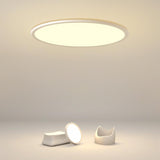 Modern Round LED Flush Mount Ceiling Light with Dimmable Aluminum Frame for Living Room and Bedroom