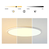 Modern Round LED Flush Mount Ceiling Light with Dimmable Aluminum Frame for Living Room and Bedroom