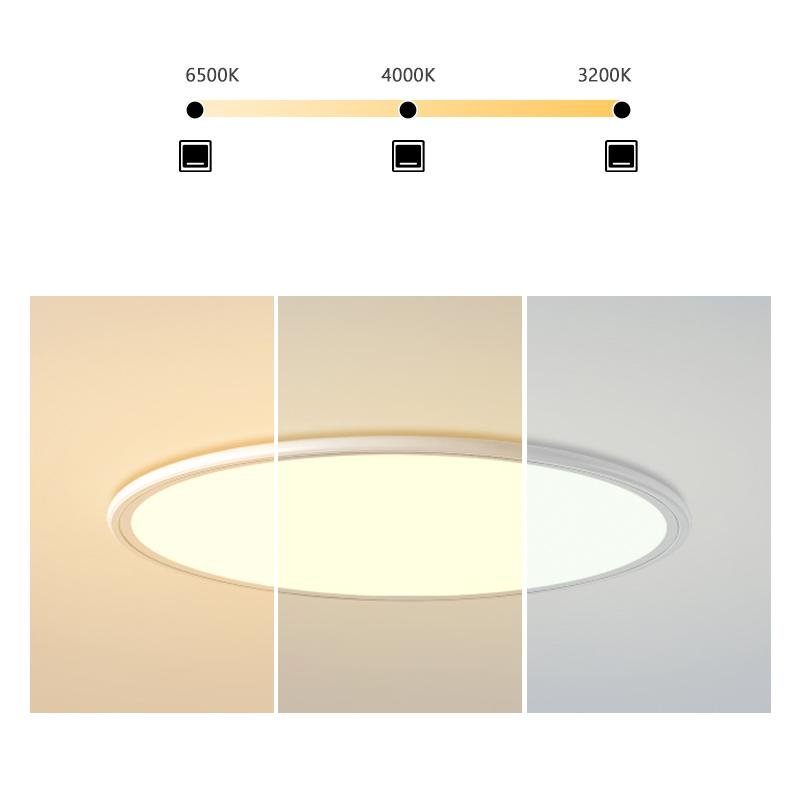 Modern Round LED Flush Mount Ceiling Light with Dimmable Aluminum Frame for Living Room and Bedroom