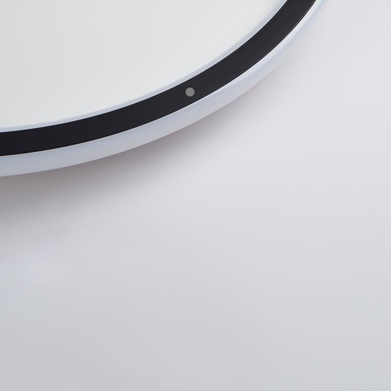 Modern Round Black LED Flush Mount Ceiling Light Minimalist Halo Lighting for Bedroom Kitchen