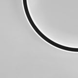 Modern Round Black LED Flush Mount Ceiling Light Minimalist Halo Lighting for Bedroom Kitchen