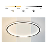 Modern Round Black LED Flush Mount Ceiling Light Minimalist Halo Lighting for Bedroom Kitchen