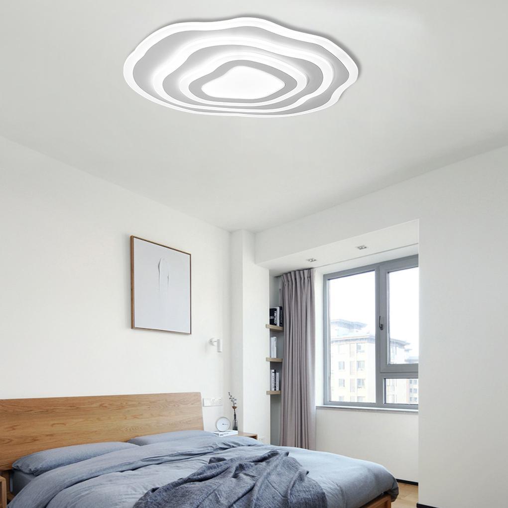 Minimalist White Rippled Flush Mount Ceiling Light with LED Integrated PMMA Shade