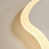 Minimalist White Rippled Flush Mount Ceiling Light with LED Integrated PMMA Shade