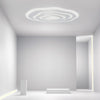Minimalist White Rippled Flush Mount Ceiling Light with LED Integrated PMMA Shade