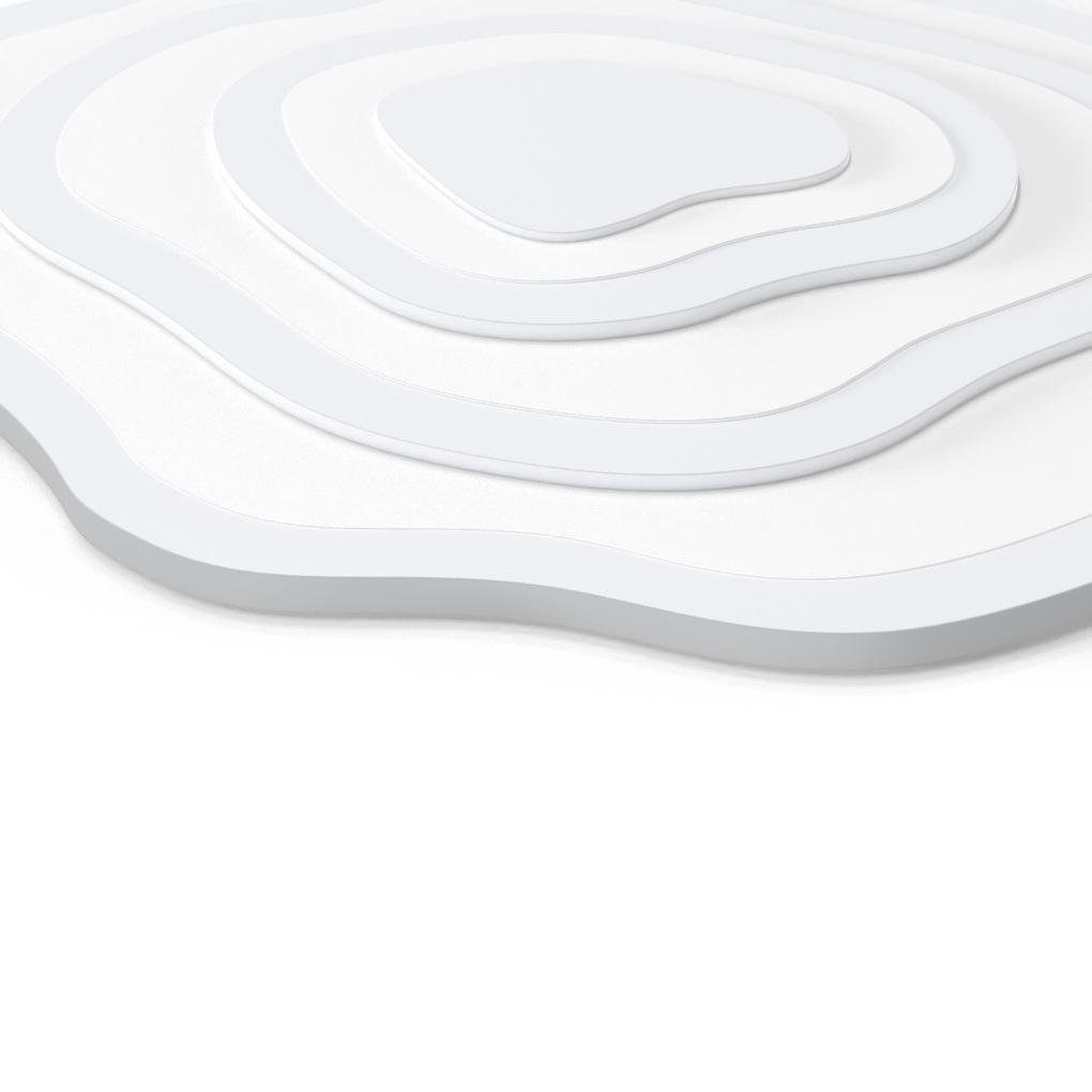Minimalist White Rippled Flush Mount Ceiling Light with LED Integrated PMMA Shade