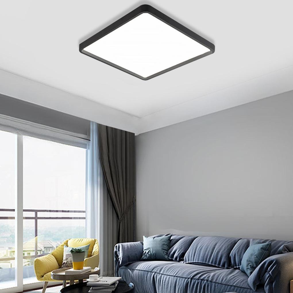 Modern Flat Black Flush Mount LED Ceiling Light for Kitchen Dining Room and Living Room
