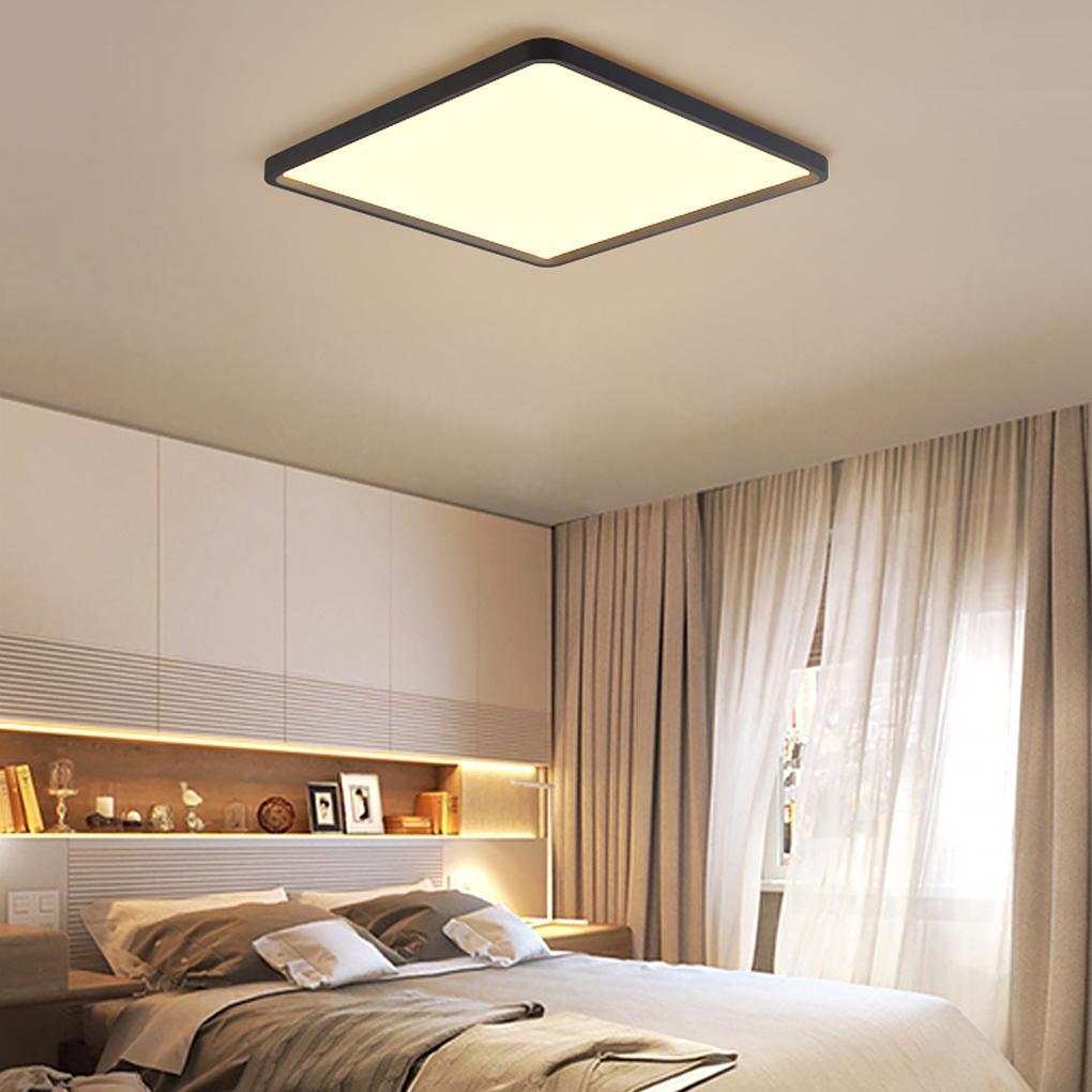 Modern Flat Black Flush Mount LED Ceiling Light for Kitchen Dining Room and Living Room