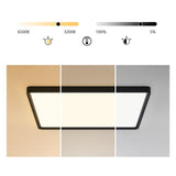 Modern Flat Black Flush Mount LED Ceiling Light for Kitchen Dining Room and Living Room
