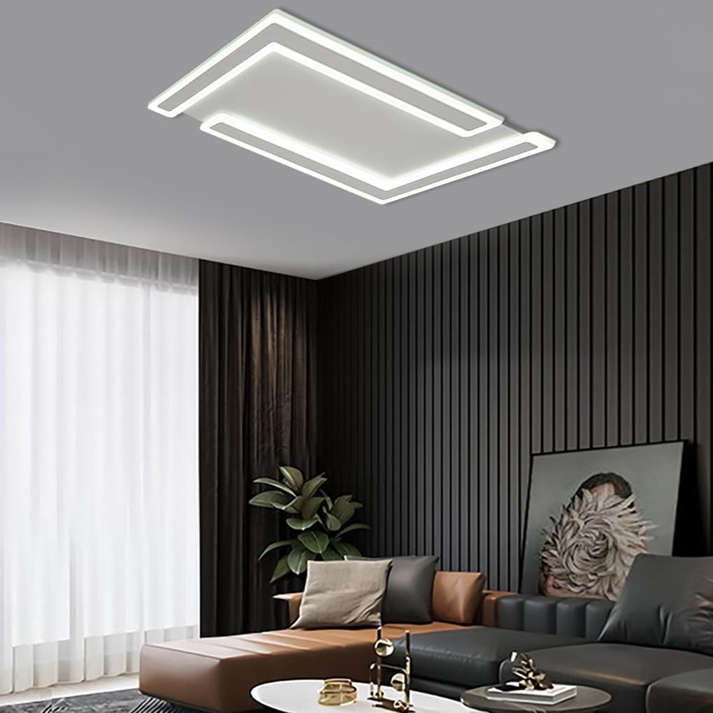 Modern White Geometric LED Flush Mount Ceiling Light for Kitchen and Living Room