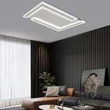Modern White Geometric LED Flush Mount Ceiling Light for Kitchen and Living Room