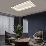 Modern White Geometric LED Flush Mount Ceiling Light for Kitchen and Living Room