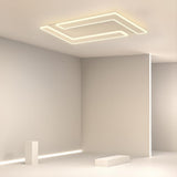 Modern White Geometric LED Flush Mount Ceiling Light for Kitchen and Living Room