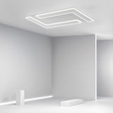 Modern White Geometric LED Flush Mount Ceiling Light for Kitchen and Living Room