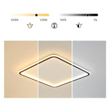 Modern Square LED Flush Mount Ceiling Light Dimmable Black Geometric Lamp for Bedroom and Living Room