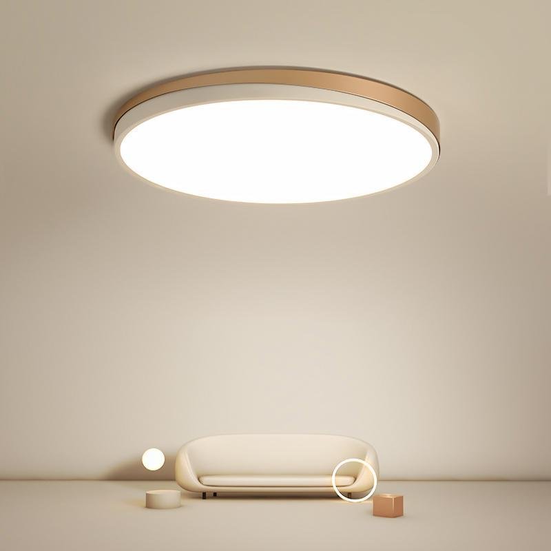 Modern Circular LED Flush Mount Ceiling Light Geometric Iron and PMMA Fixture for Home