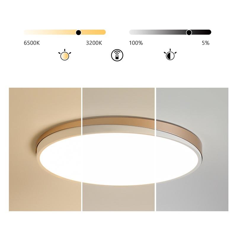 Modern Circular LED Flush Mount Ceiling Light Geometric Iron and PMMA Fixture for Home
