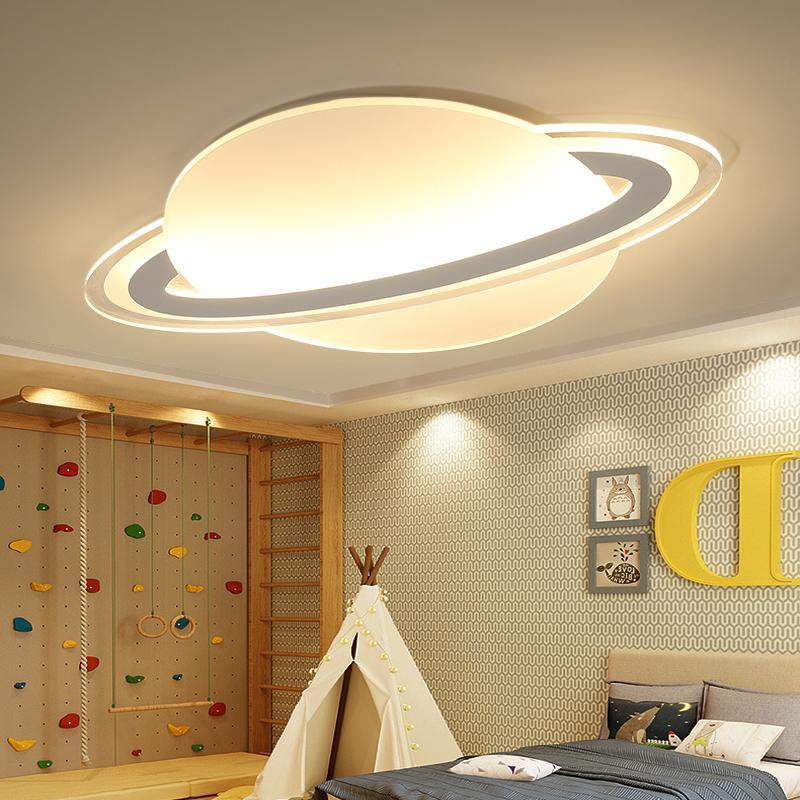 Modern Planet LED Flush Mount Ceiling Light Dimmable Lamp with Remote for Kids Room