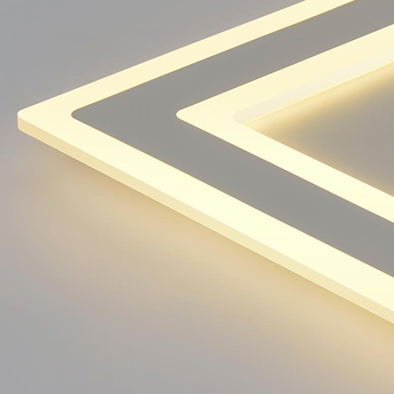 Minimalist Geometric Square LED Flush Mount Ceiling Light for Bedroom and Living Room