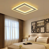 Minimalist Geometric Square LED Flush Mount Ceiling Light for Bedroom and Living Room