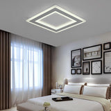 Minimalist Geometric Square LED Flush Mount Ceiling Light for Bedroom and Living Room