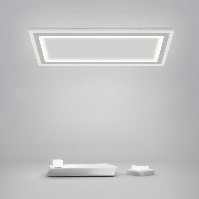 Minimalist Geometric Square LED Flush Mount Ceiling Light for Bedroom and Living Room