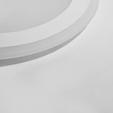 Minimalist White Round Flush Mount LED Ceiling Light with Gray Accent for Bedroom and Living Room