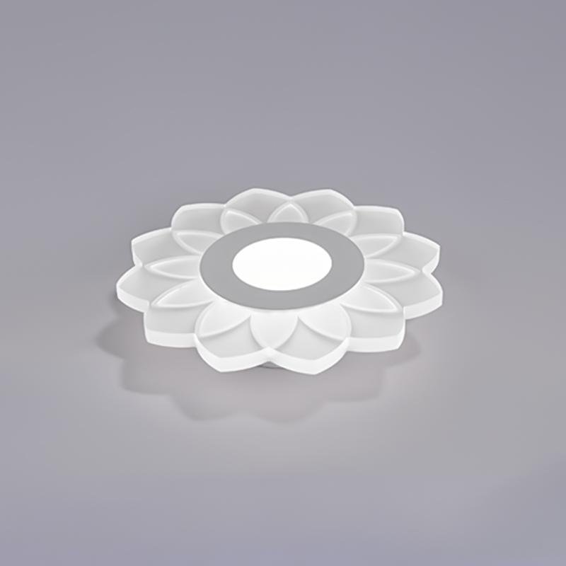 Modern Flower Design Concentric Circle LED Flush Mount Ceiling Light in White