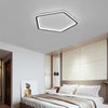 Geometric Hexagon Modern LED Flush Mount Black Iron Ceiling Light for Bedroom Living Room