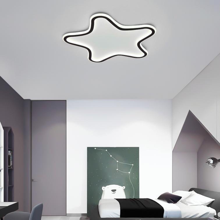 Modern Black Starfish LED Flush Mount Ceiling Light Dimmable Lamp for Kids Room Decor
