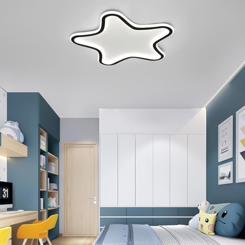 Modern Black Starfish LED Flush Mount Ceiling Light Dimmable Lamp for Kids Room Decor