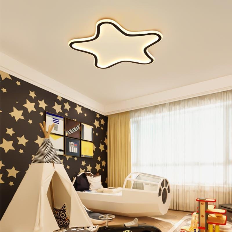 Modern Black Starfish LED Flush Mount Ceiling Light Dimmable Lamp for Kids Room Decor