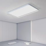 Large Modern Rectangular LED Flush Mount Ceiling Light Fixture for Contemporary Living Rooms