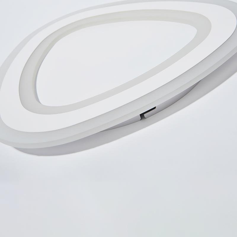 Modern White Geometric Triangle LED Flush Mount Ceiling Light for Minimalist Interiors
