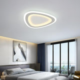 Modern White Geometric Triangle LED Flush Mount Ceiling Light for Minimalist Interiors