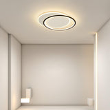 Modern Overlapped Round Flush Mount Ceiling Light Geometric Design for Bedroom