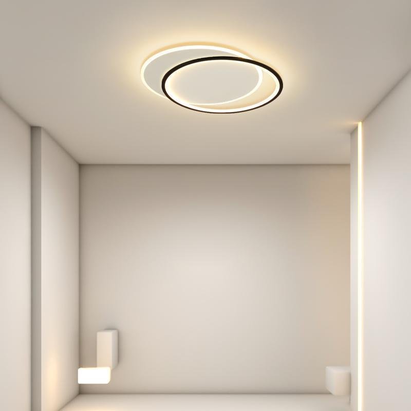 Modern Overlapped Round Flush Mount Ceiling Light Geometric Design for Bedroom