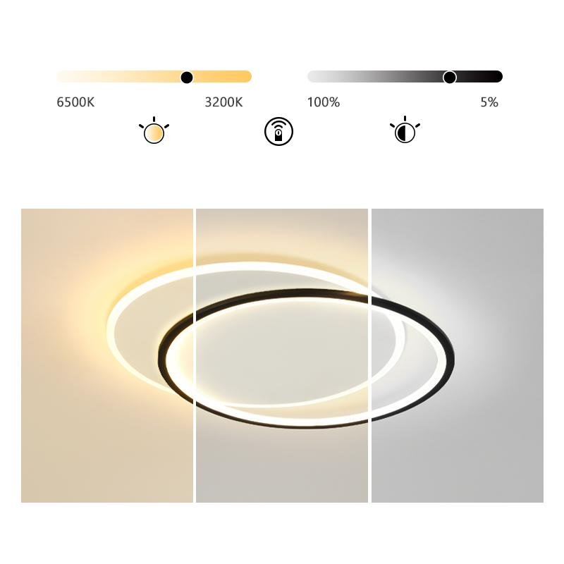 Modern Overlapped Round Flush Mount Ceiling Light Geometric Design for Bedroom