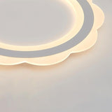 Modern Minimalist Round LED Flush Mount Ceiling Light with Iron Frame for Bedroom