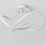 Modern Geometric White Ribbon LED Flush Mount Ceiling Light Dimmable Circular Fixture