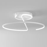 Modern 16 Inch Wire Inspired Round LED Semi Flush Mount Ceiling Light in Black or White