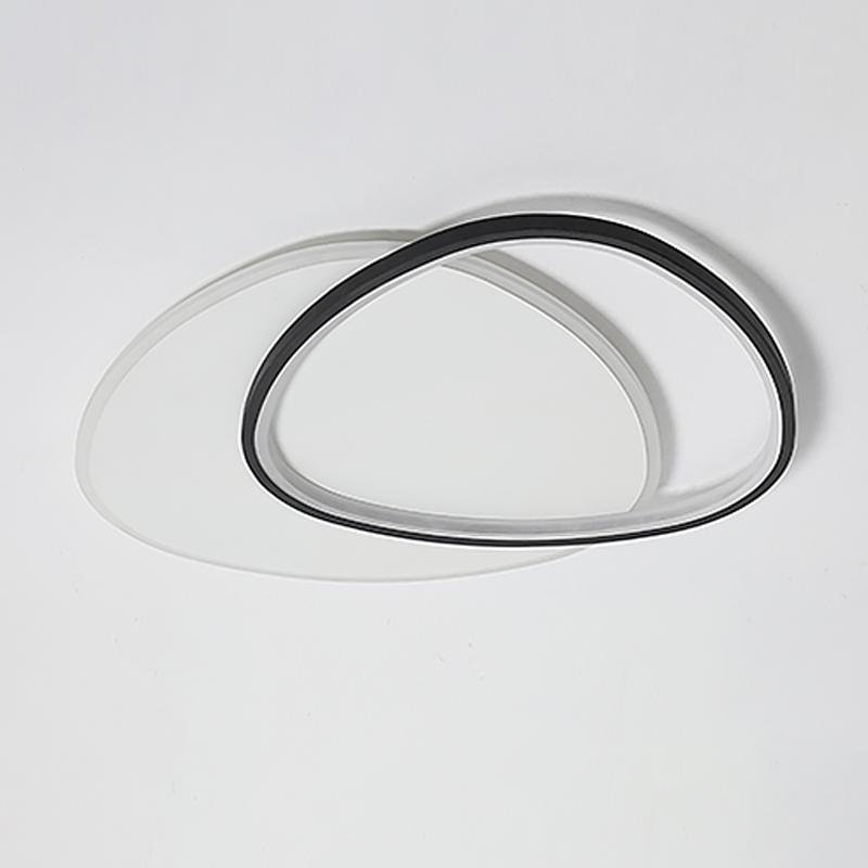 Modern Minimalist Round LED Ceiling Light Fixture for Bedroom and Living Room in Black and White