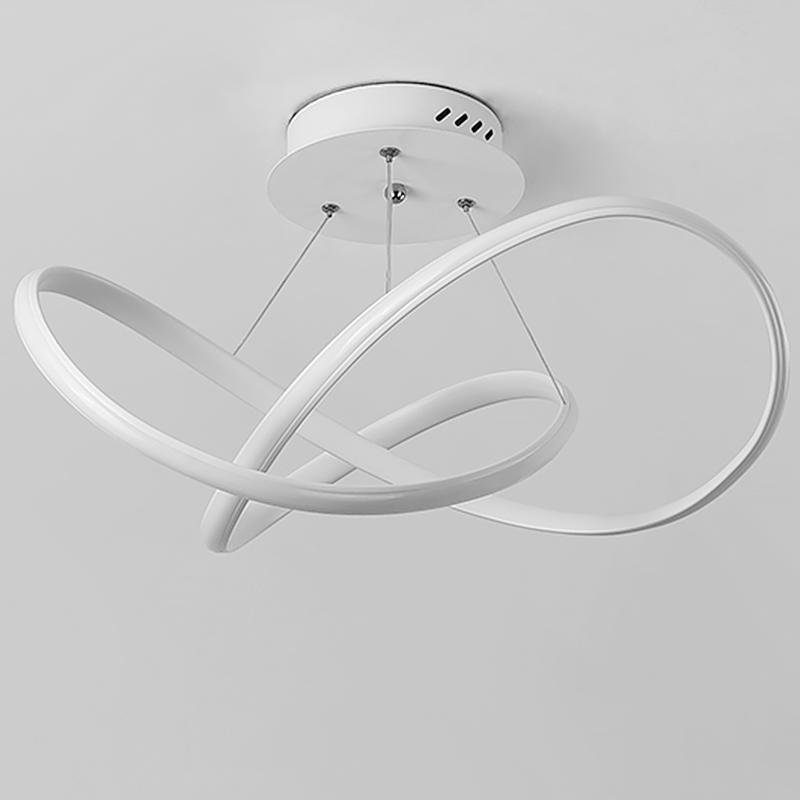 20 Inch Modern LED Ribbon Flush Mount Ceiling Light for Living Room Dimmable Lighting Fixture