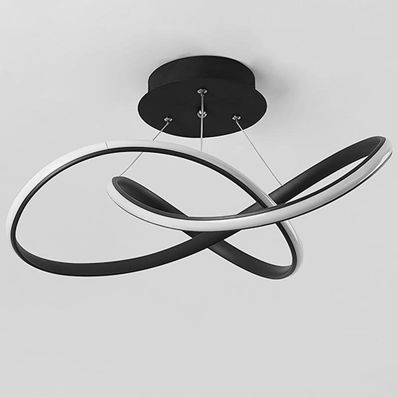 20 Inch Modern LED Ribbon Flush Mount Ceiling Light for Living Room Dimmable Lighting Fixture