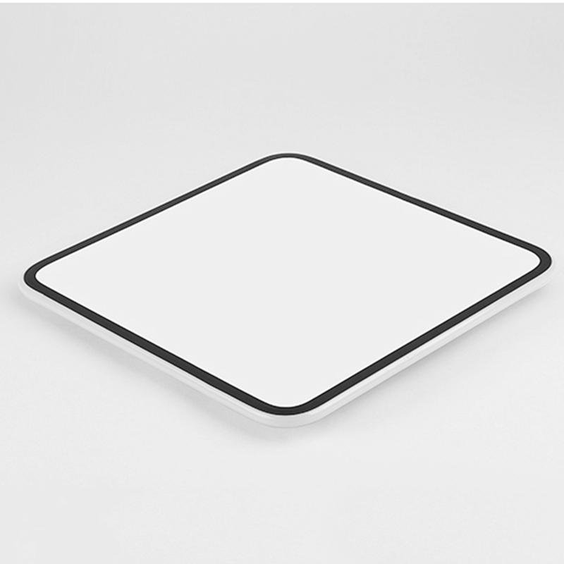 30 Inch Large Square LED Flush Mount Ceiling Light Dimmable Black Geometric Light Fixture